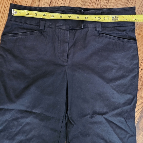 J. Crew Crop Chino Pants Women Size 2 Straight Leg Wide Waist Zip Fly Black - Picture 4 of 10